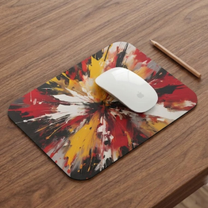 Abstract Color Explosion Splash Printed Mouse Pad - Image 1